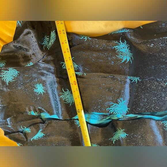 Beautiful Black W/ Tropical Flowers Blazer & Blue Short Sleeve Maxi Dress XL - Picture 7 of 7